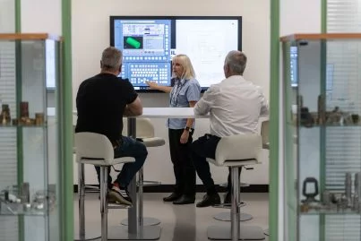 People attend a CNC training course