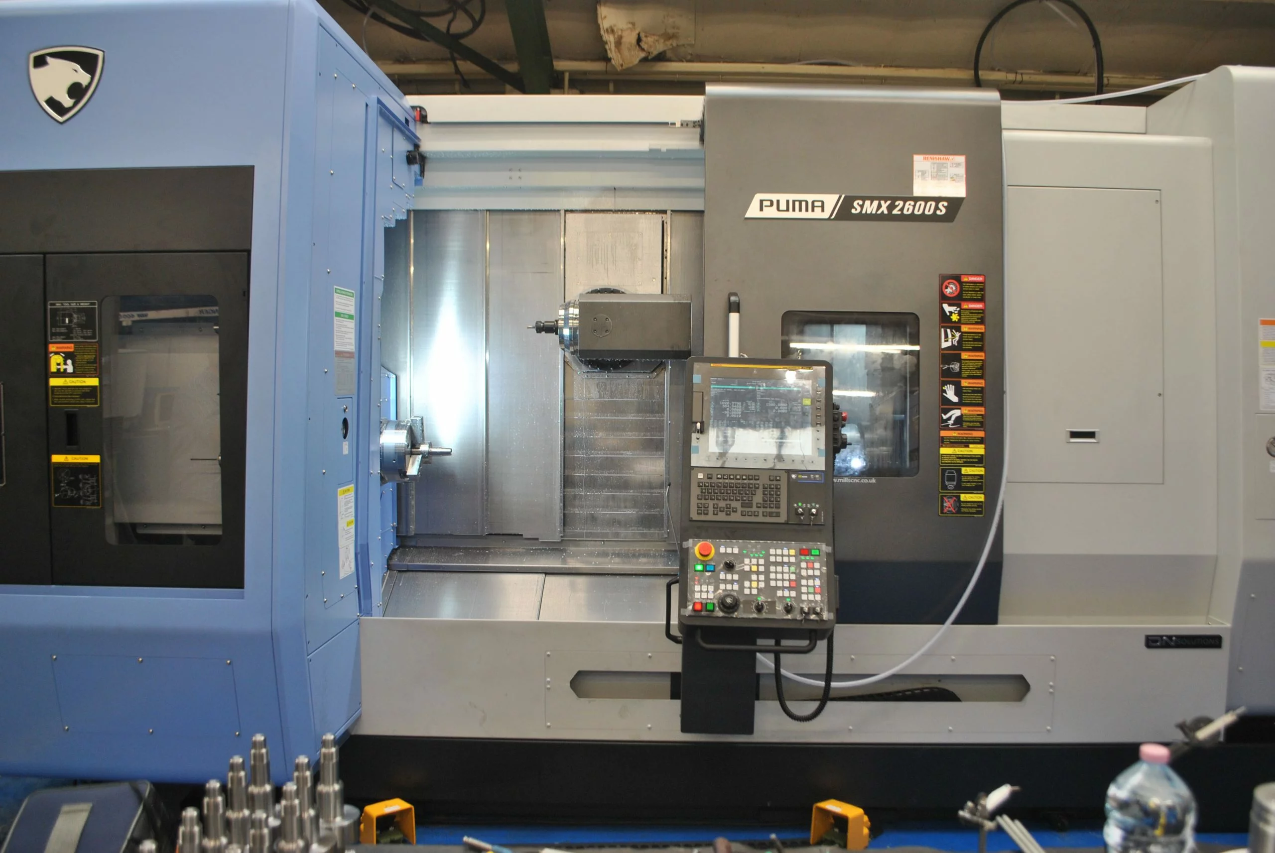 Controls and interior of SMX 2600S multi-tasking mill-turn machine
